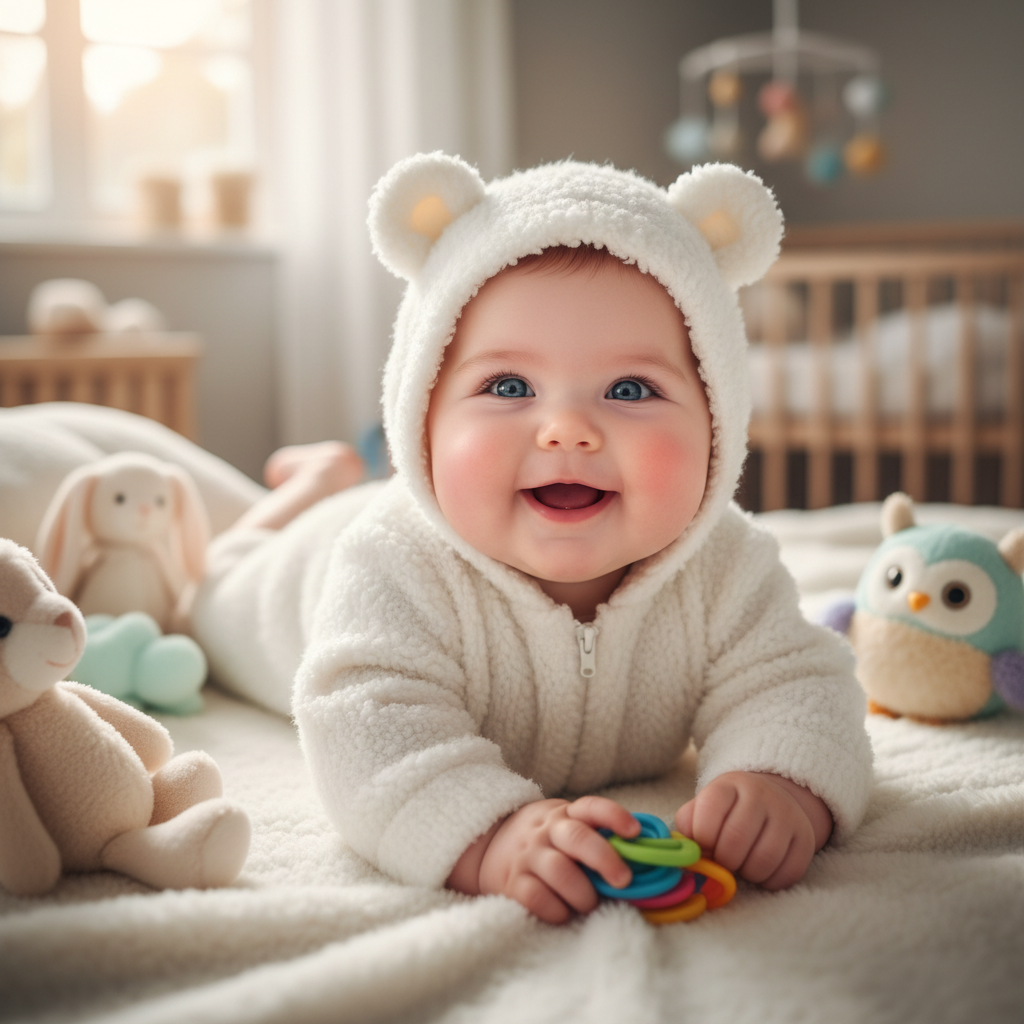 Baby portrait prepared for an AI baby dance video